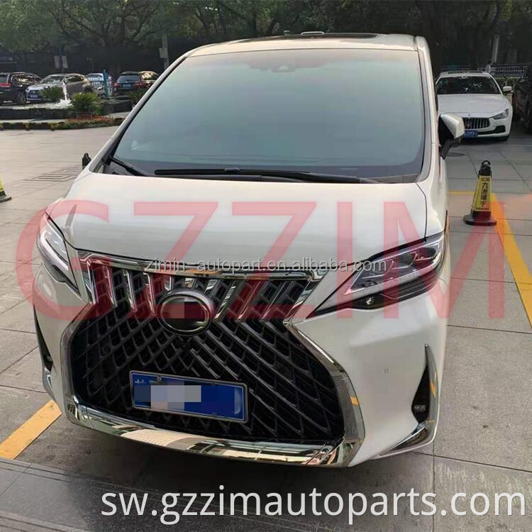 Mbele mpya ya kuwasili na taa ya nyuma ya bumper iliyosanikishwa kit kit cha mwili kinachofaa kwa alphard 2016+ hadi LX LM hadi